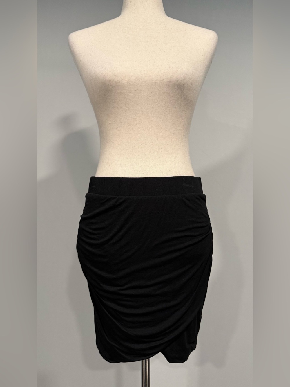 Banana Republic Factory Black Ruched Tulip Hem Pencil Skirt